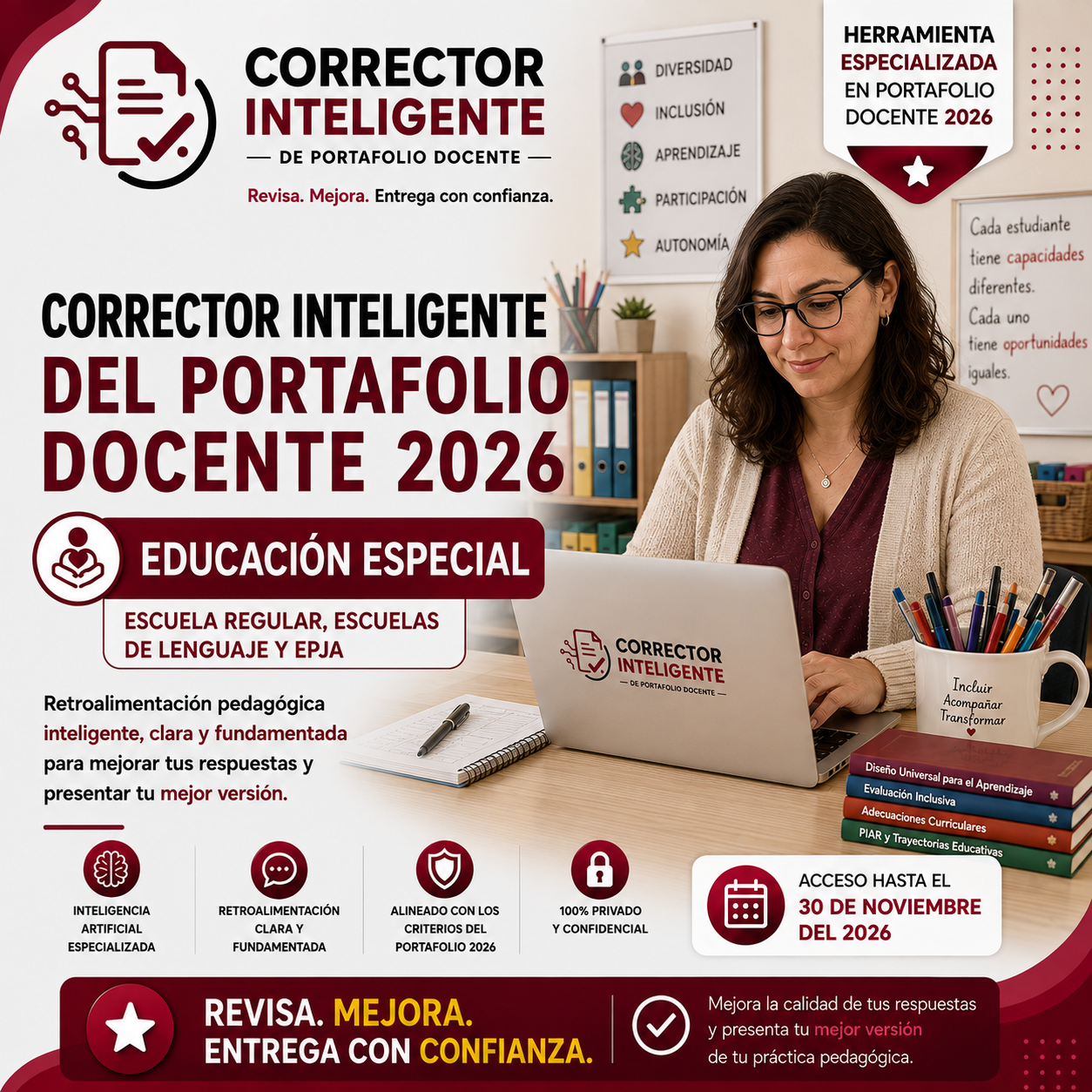 Corrector Inteligente de Portafolio Docente 2026 | Educación Especial (Escuela Regular, Escuelas de Lenguaje y EPJA)